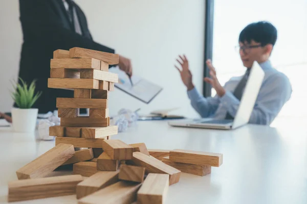 Problem Solving Business Can Stop Effect Dominoes Continuous Toppled Business — Stock Photo, Image