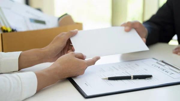 Sad Dismissed Businessman Sitting Office Losing His Job — Stock Photo, Image