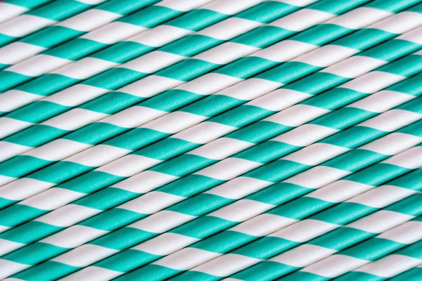 Top View Striped Blue White Straws Backdrop —  Fotos de Stock