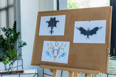 Rorschach test on board in psychotherapy consultation room 