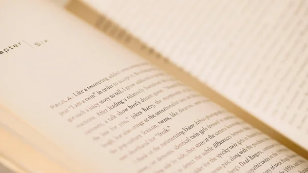 Close up view of book with blurred pages — Stock Photo