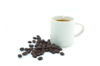 kahve ve arabica kahve çekirdekleri.