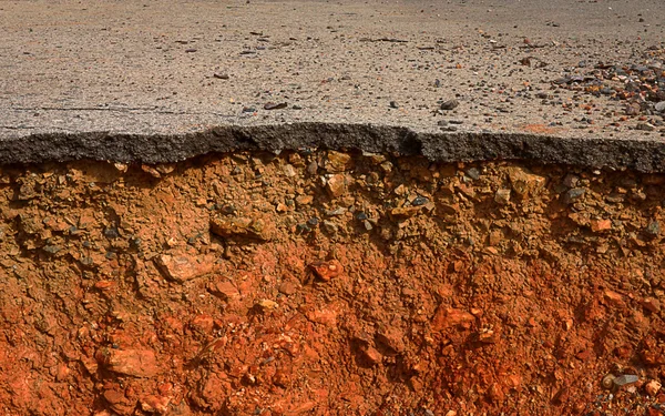 Road cracks and disintegrates. — Stock Photo, Image