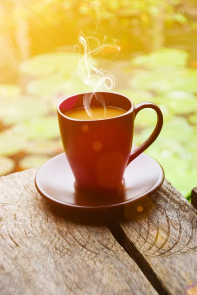 Morning coffee in the garden — Stock Photo, Image