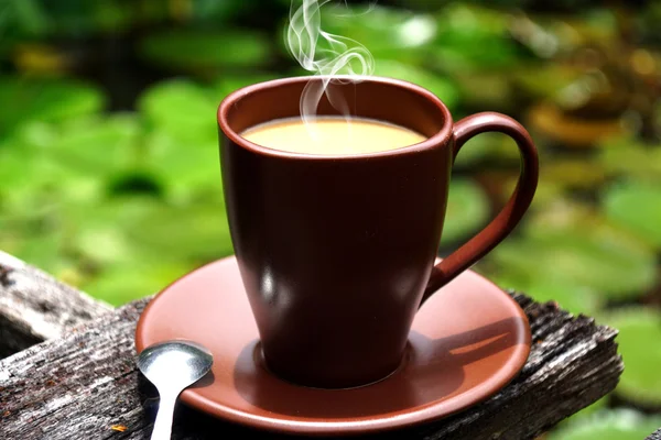 Morning coffee in the garden — Stock Photo, Image