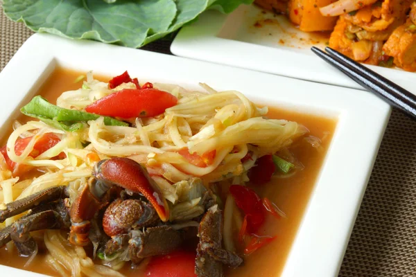 Thai Local cuisine "papaya salad". — Stock Photo, Image