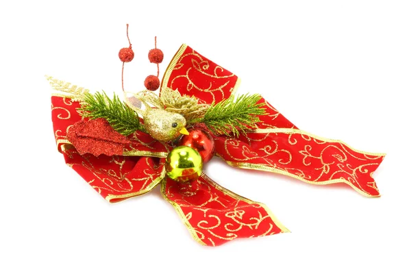 Decorative red bow golden days of Christmas. — Stock Photo, Image