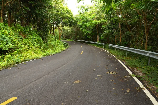 Estrada curva vazia para a montanha . — Fotografia de Stock