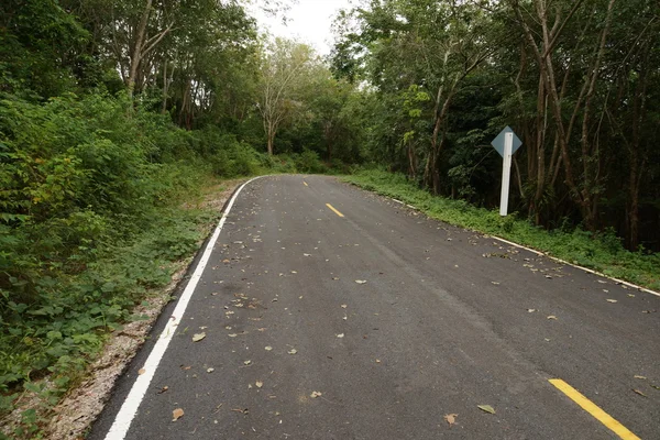 Estrada curva vazia para a montanha . — Fotografia de Stock