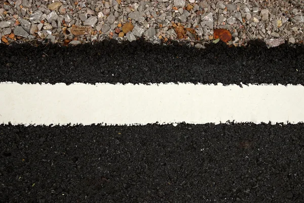 Textura de estrada de asfalto com faixa branca — Fotografia de Stock