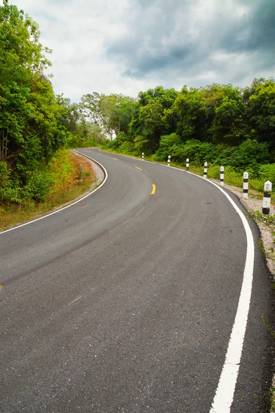 Empty curved road to the mountain. — Stock Photo, Image