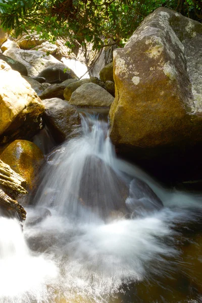 Petites chutes d'eau coulant sur la roche . — Photo