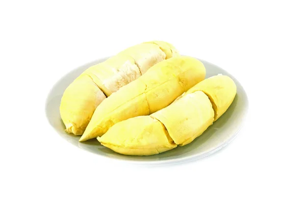 Durian izolowany na białym tle — Zdjęcie stockowe
