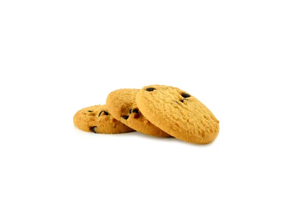 Mini galletas de chips de chocolate aisladas en blanco —  Fotos de Stock
