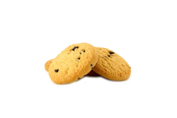 Mini choklad chips cookies isolerad på vit — Stockfoto