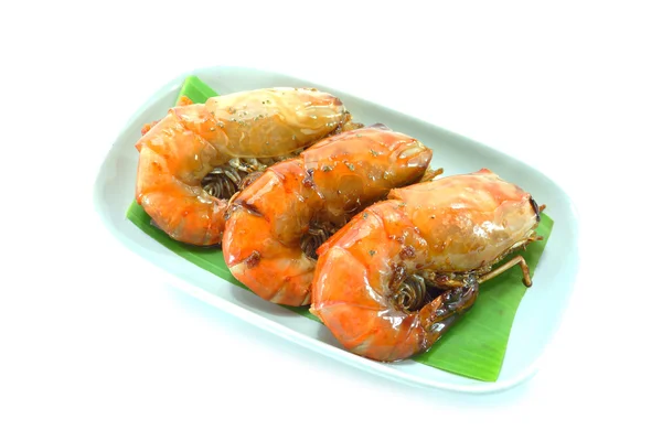 Large sweet shrimp on isolate white background. — Stock Photo, Image