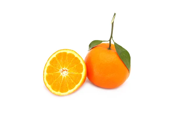 ผลส้มแยกกันบนพื้นหลังสีขาว — ภาพถ่ายสต็อก