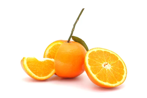 Fresh orange slices isolated on white background. — Stock Photo, Image