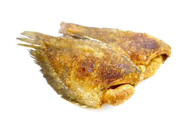 Peşte prăjit pe alb — Fotografie, imagine de stoc