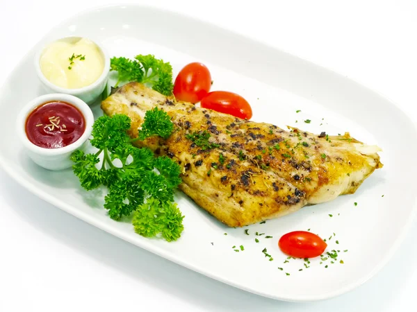 Fish steak with black pepper. — Stock Photo, Image