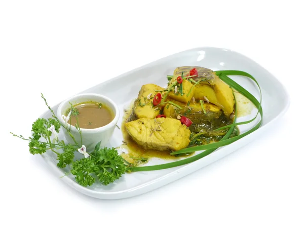 Thailand food, fried fish and curry. — Stock Photo, Image