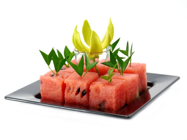 Watermelon cut into cubes. — Stock Photo, Image