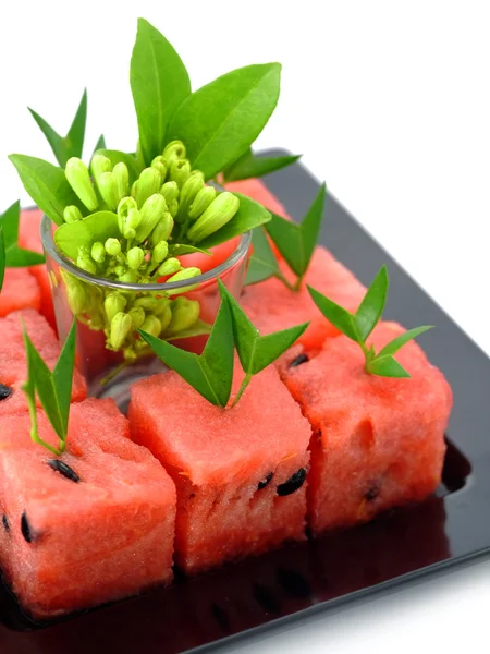 Vattenmelon, skuren i kuber. — Stockfoto