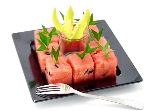 Watermelon cut into cubes. — Stock Photo, Image