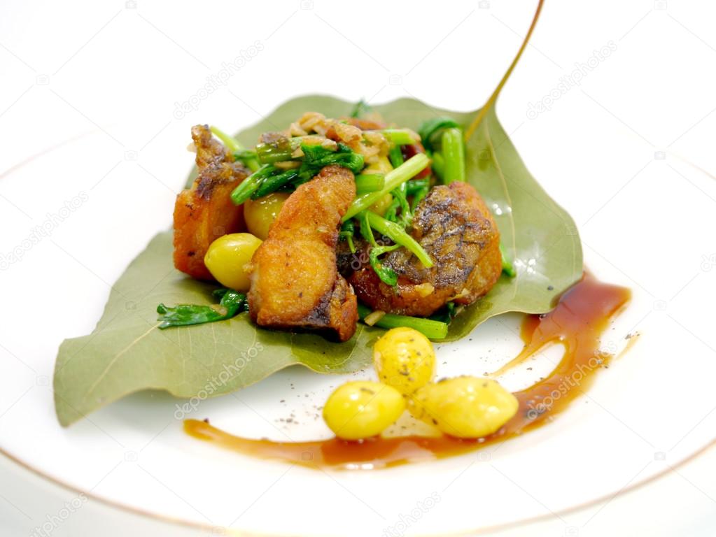 Fish sauce oyster sauce and ginkgo.