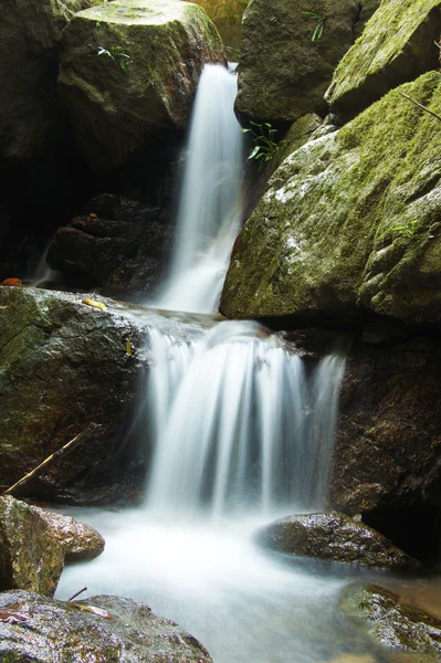 La pequeña cascada y rocas en el bosque, Tailandia —  Fotos de Stock