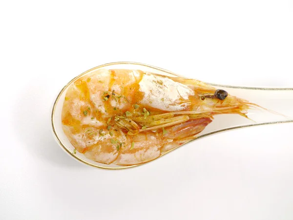 Baked butter shrimp on white background — Stock Photo, Image