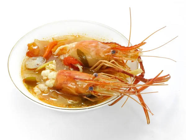 Thais eten tom yum goong, kreeft soep. — Stockfoto