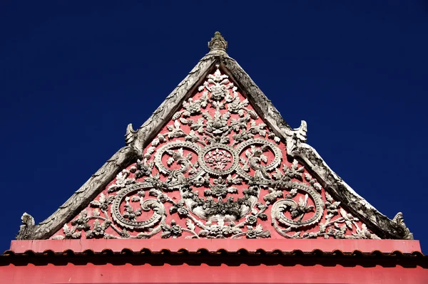 Ancient form flowers in the historic stucco, the culture of Thai — Stock Photo, Image