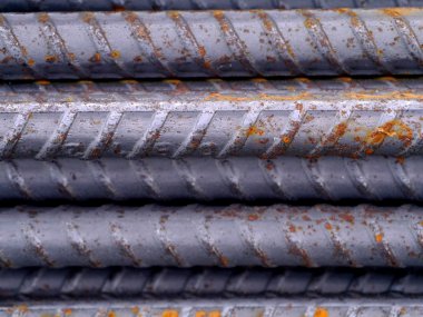 İnşaat için çelik çubuklar.