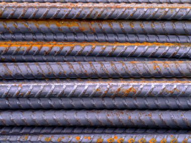 İnşaat için çelik çubuklar.