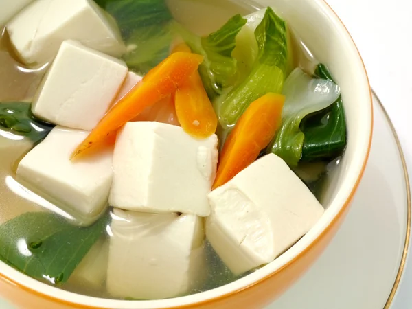 Tofu and vegetable soup. — Stock Photo, Image