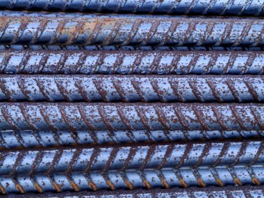 İnşaat için çelik çubuklar.