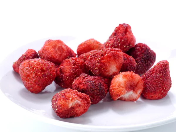 Crispy Strawberry on white background. — Stock Photo, Image