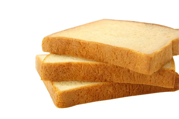 Gesneden brood honing geïsoleerd op de witte achtergrond — Stockfoto