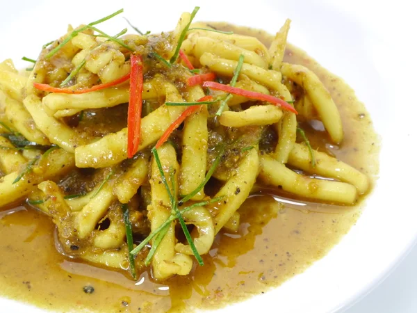 Calamari fritti al curry. Cibo tailandese . — Foto Stock