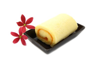 turuncu beyaz zemin üzerinde izole rulo.