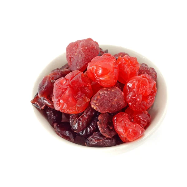 Dried mixed berries on isolate white background. — Stock Photo, Image