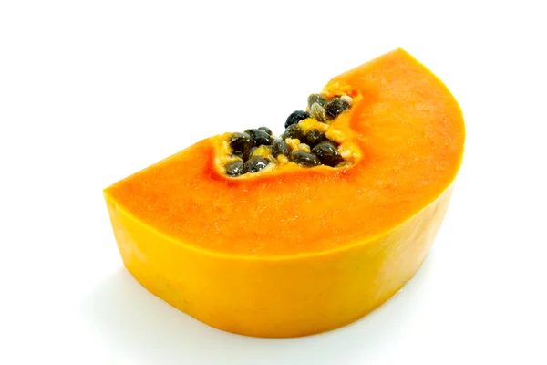 Fresh and ripe papaya isolated on white background — Stock Photo, Image