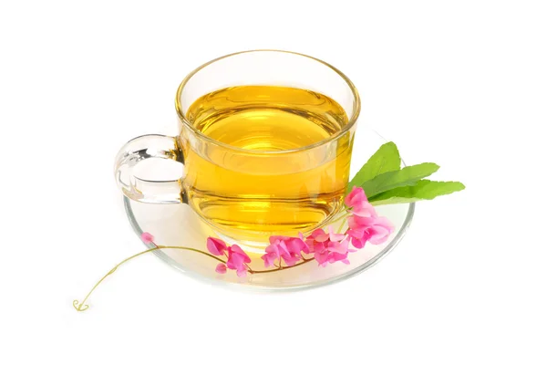 Sweet basil tea mix honey on white background — Stock Photo, Image