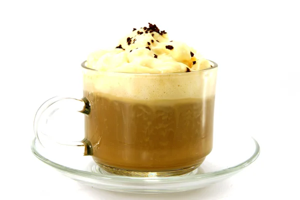 Vero caffè brasiliano Arabica con panna montata . — Foto Stock