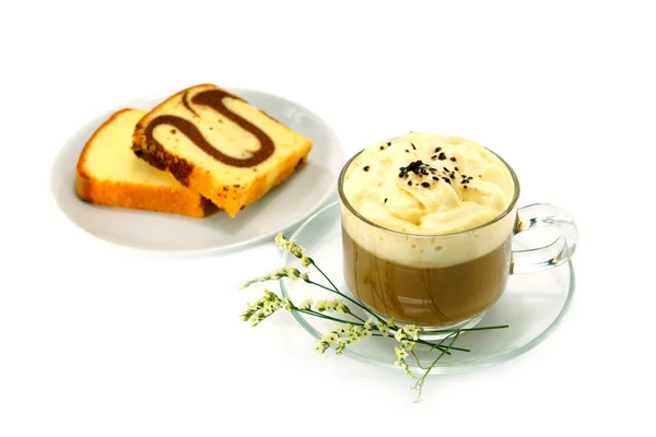 Véritable Arabica Brésilien Café à la crème fouettée . — Photo