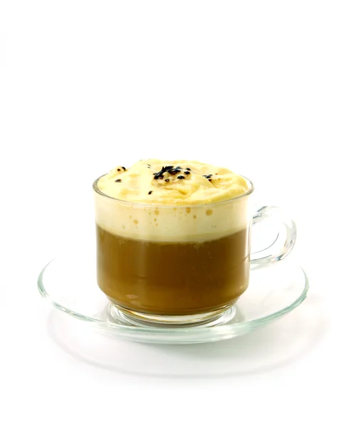 True Brazilian Arabica Coffee with whipped cream. — Stock Photo, Image