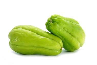Chayote squash beyaz zemin üzerine