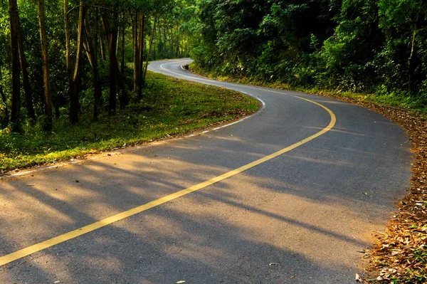 Kronkelige weg ga naar de berg, in het zuiden van thailand — Stockfoto