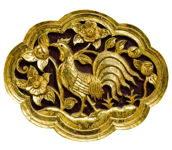 Geschnitzte Tiere aus Holz, gold bemalt. — Stockfoto
